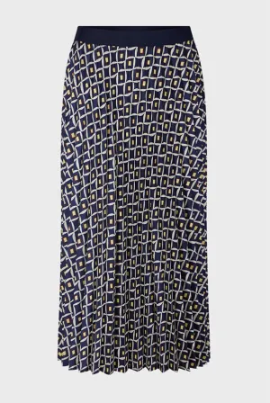 DAMILLE 70S PRINT SOFT PLEATED SKIRT