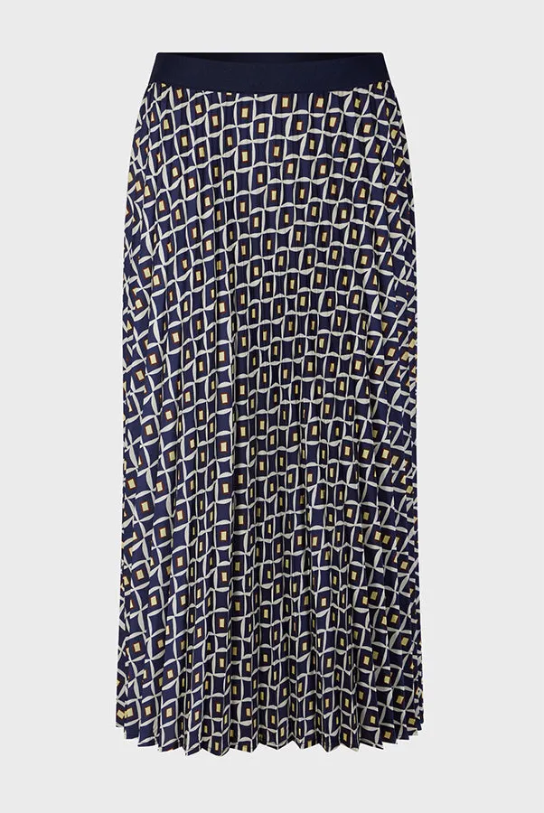 DAMILLE 70S PRINT SOFT PLEATED SKIRT