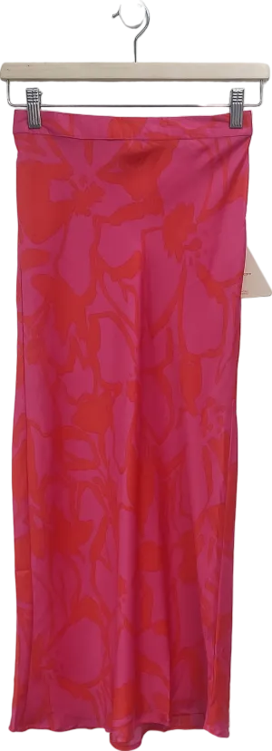 Dancing Leopard Renzo Mid Slip Skirt In Red On Pink UK 6