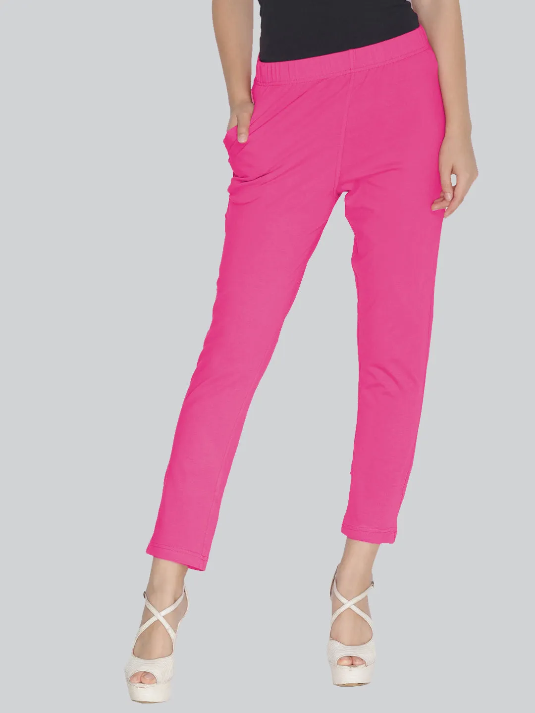 Dark Pink Stretch Pencil Pant