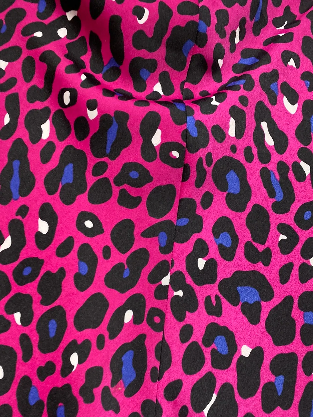 David Lerner NY Pink Leopard Midi Silk Skirt