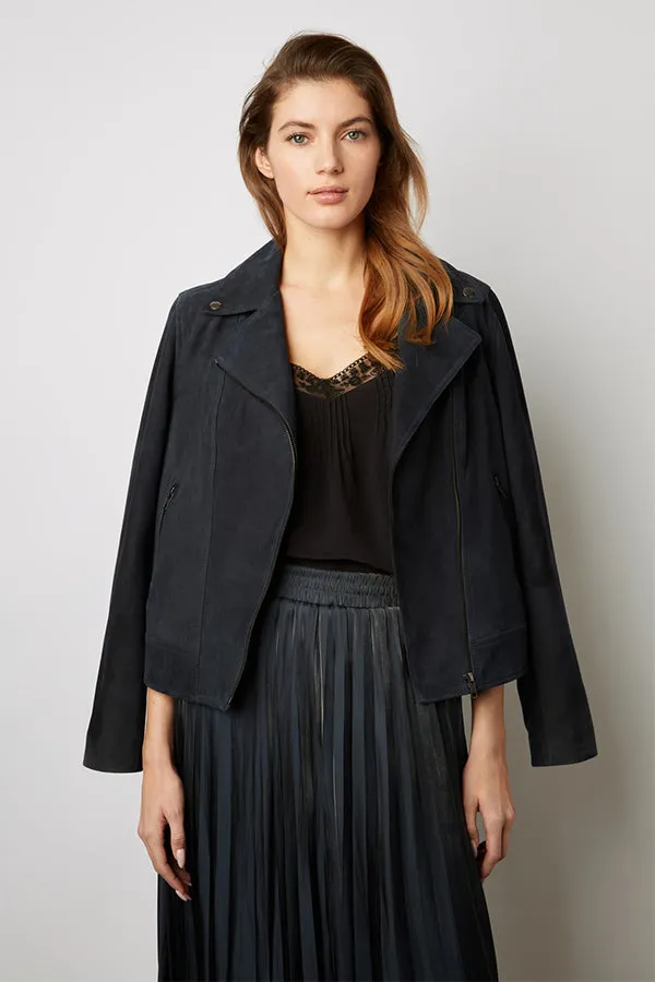 DEKRA PLEATED SATIN MIDI SKIRT
