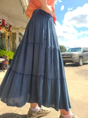 Denim Flowy Skirt