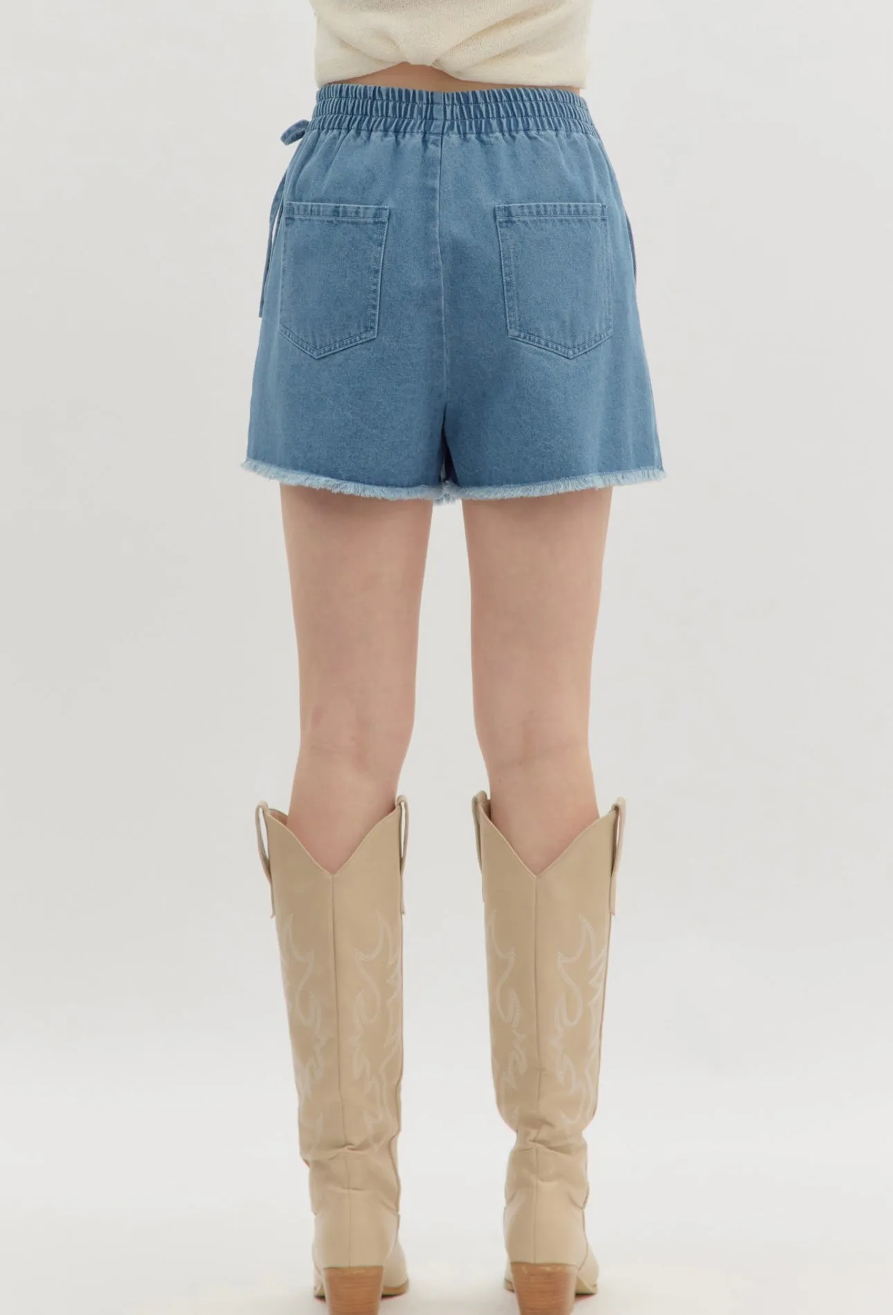 Denim Fringe Skort