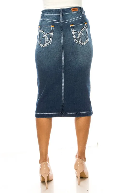 Denim Skirt Indigo Wash