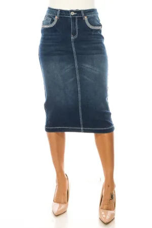 Denim Skirt Indigo Wash