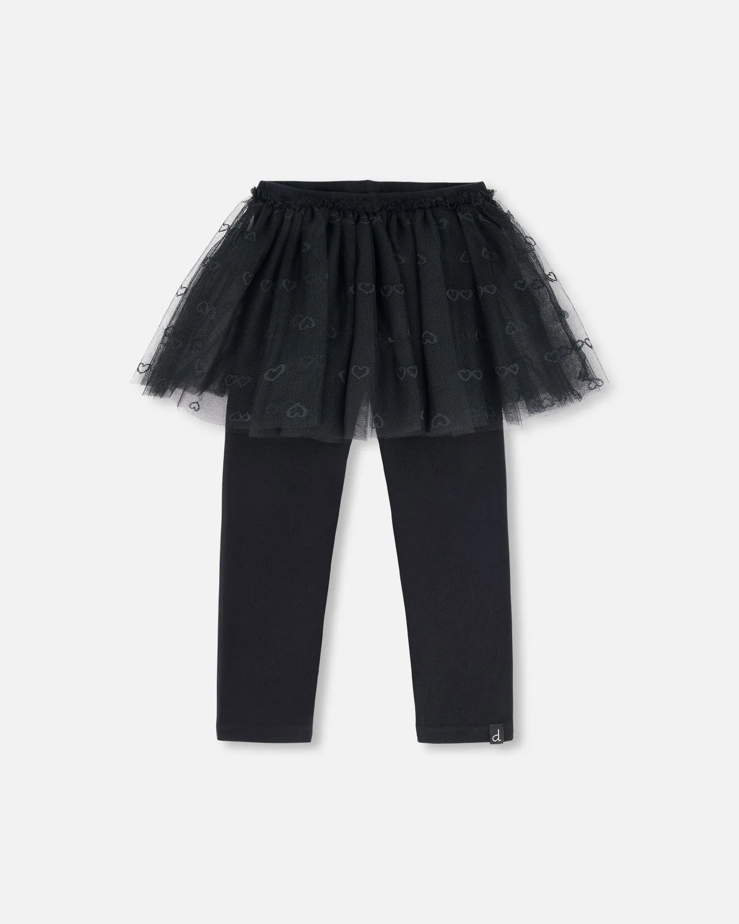 Deux Par Deux Black Tulle Skirt Leggings