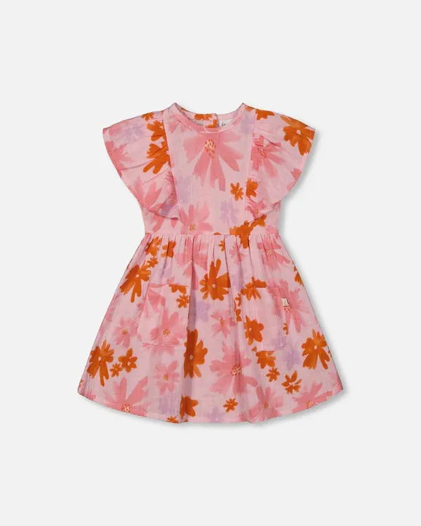 DEUX PAR DEUX- LITTLE KIDS PRINTED MUSLIN DRESS