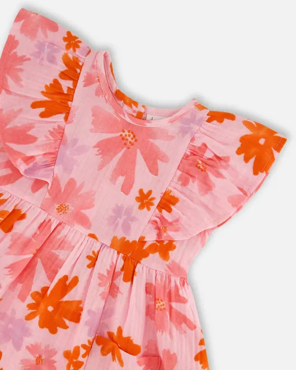 DEUX PAR DEUX- LITTLE KIDS PRINTED MUSLIN DRESS