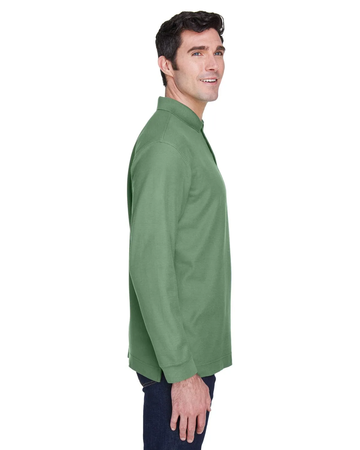 Devon & Jones Fine Pima Pique Long Sleeve Polo Shirt