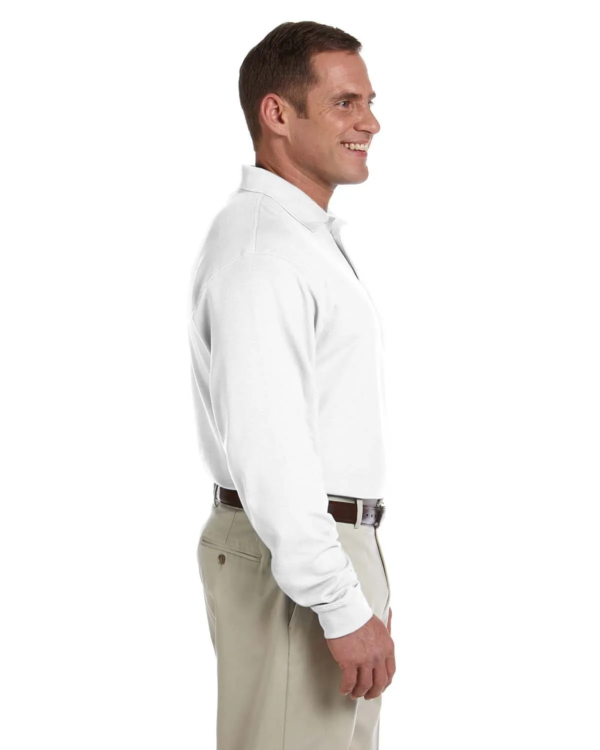 Devon & Jones Fine Pima Pique Long Sleeve Polo Shirt