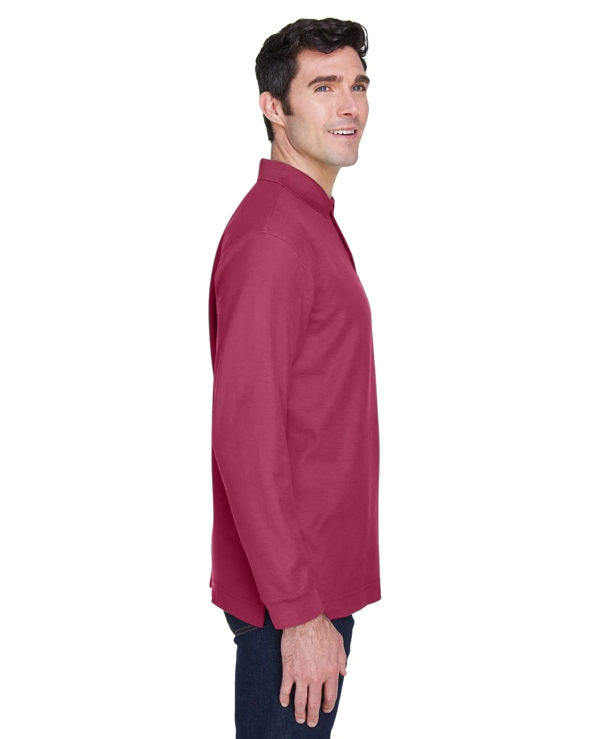 Devon & Jones Fine Pima Pique Long Sleeve Polo Shirt