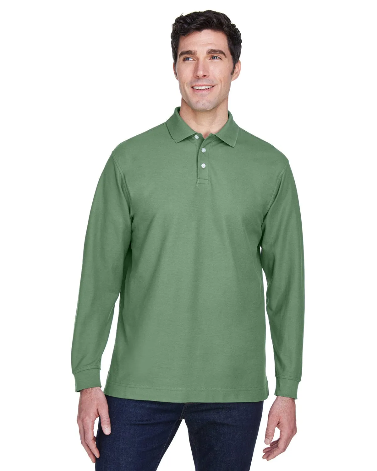 Devon & Jones Fine Pima Pique Long Sleeve Polo Shirt