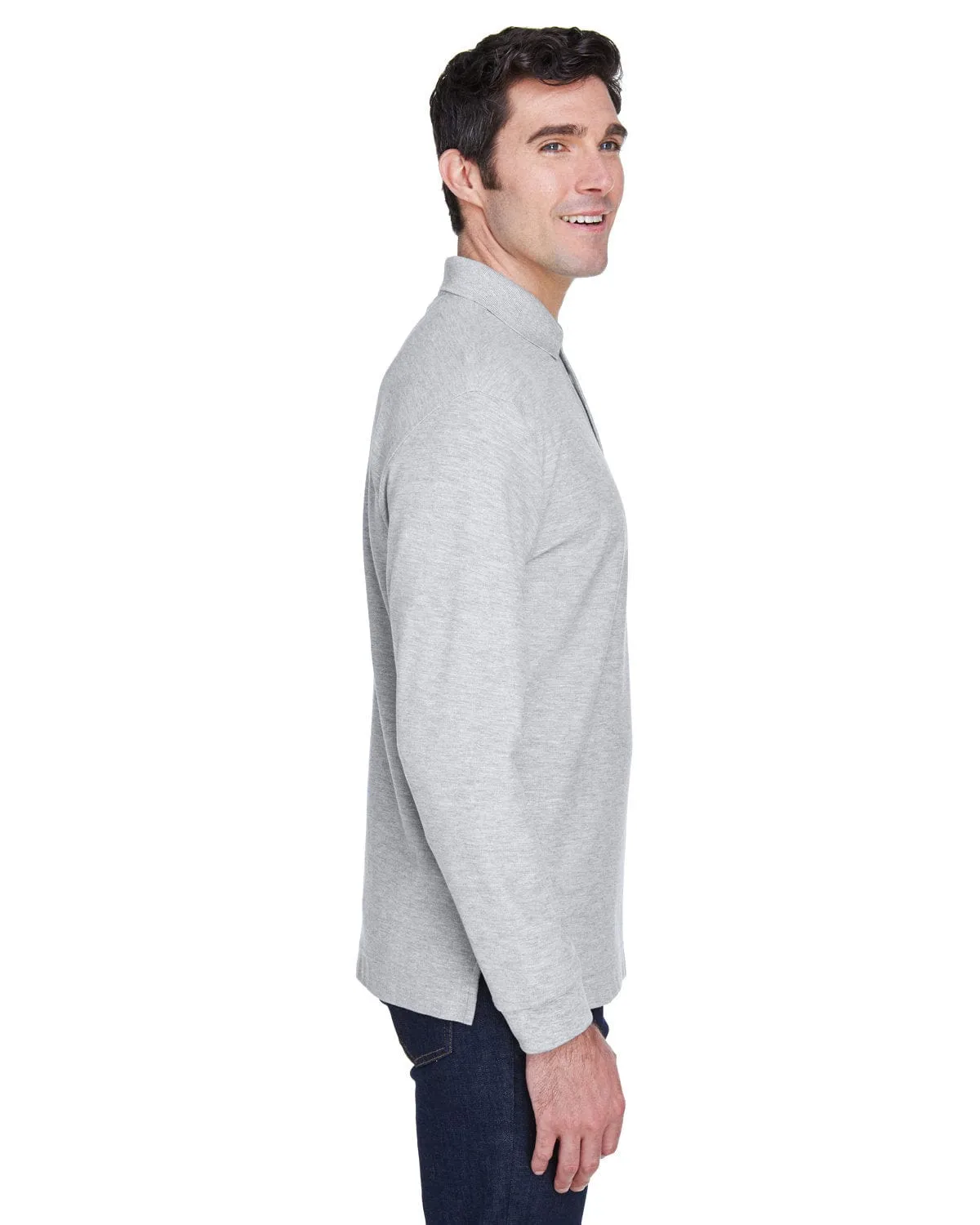 Devon & Jones Fine Pima Pique Long Sleeve Polo Shirt
