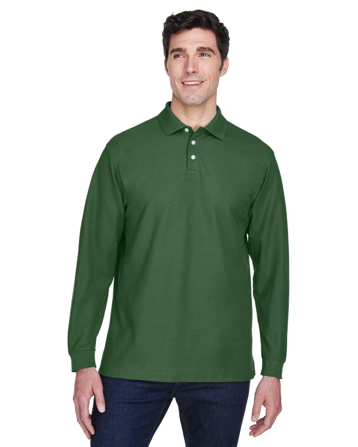Devon & Jones Fine Pima Pique Long Sleeve Polo Shirt