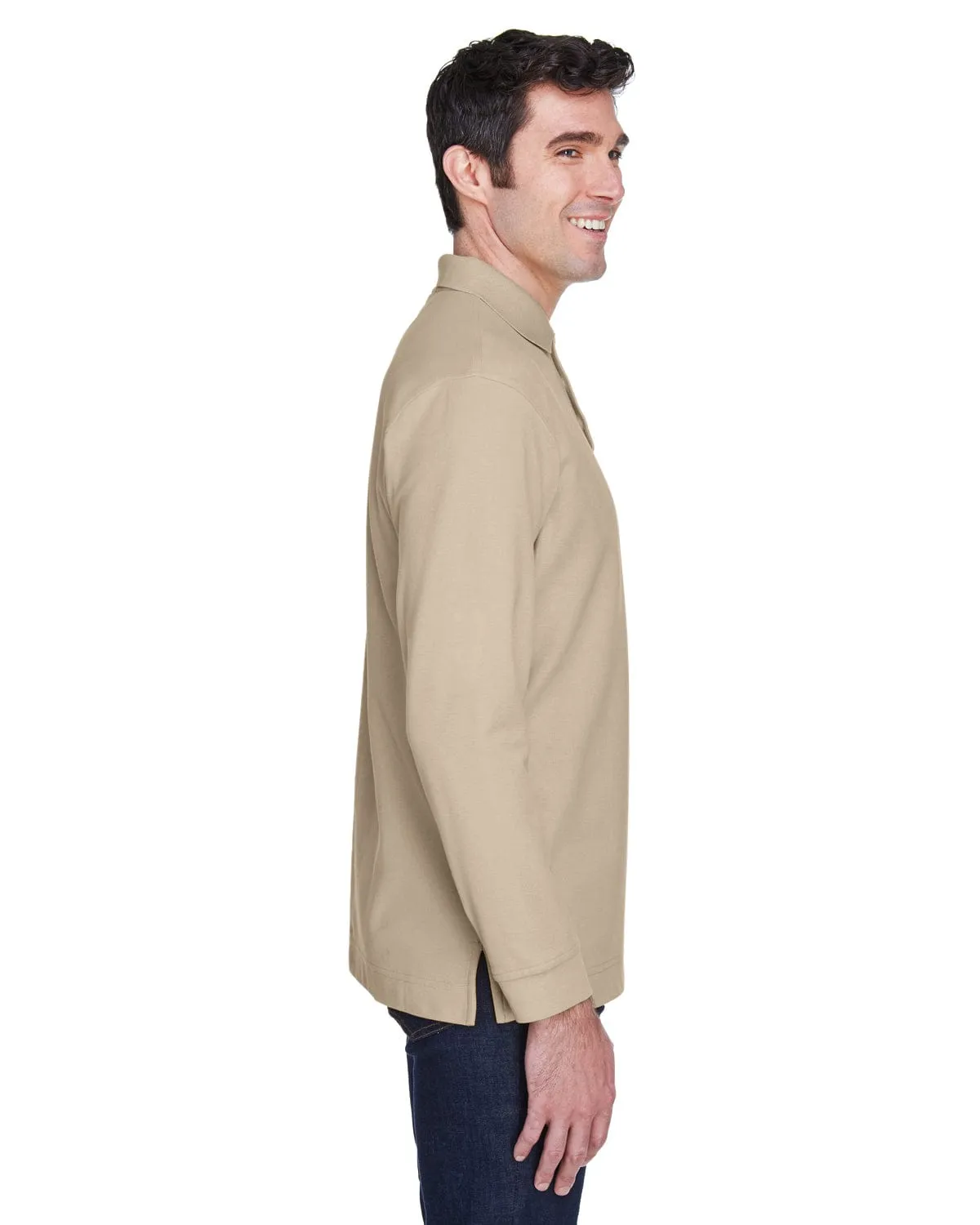 Devon & Jones Fine Pima Pique Long Sleeve Polo Shirt