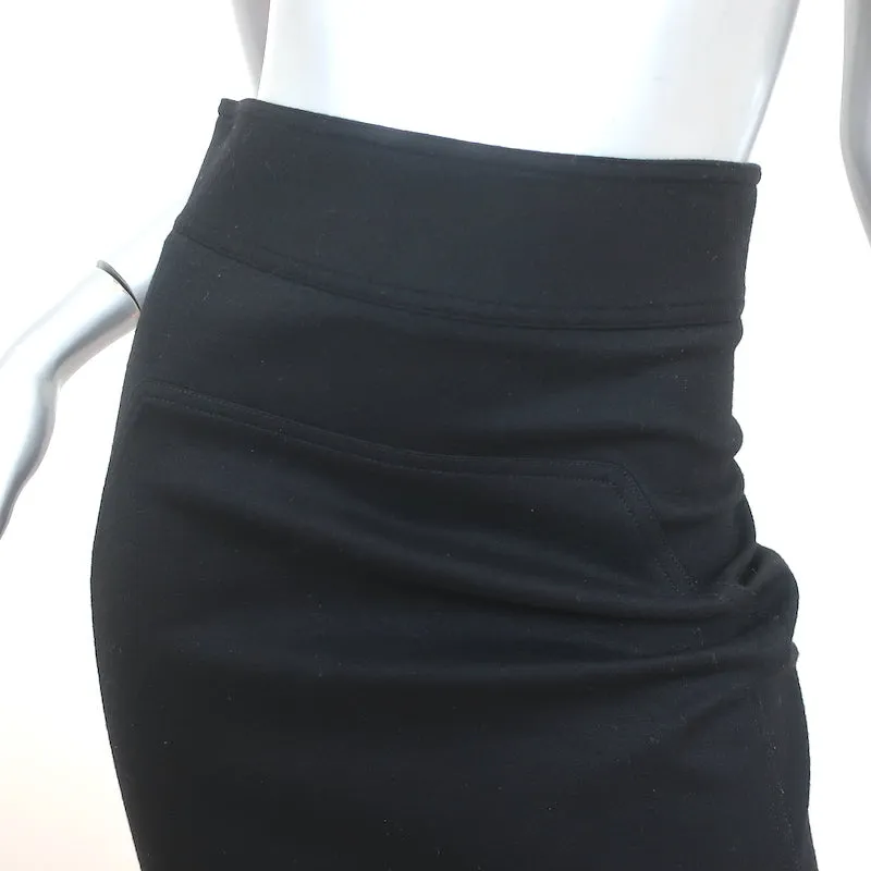 Diane von Furstenberg Pencil Skirt Martey Black Stretch Wool Size 4