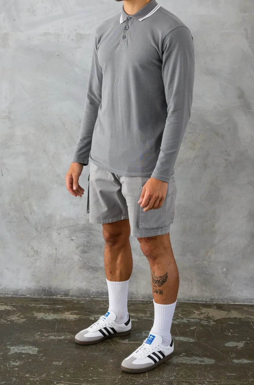 DIEGO POLO SHIRT - LAVA GREY