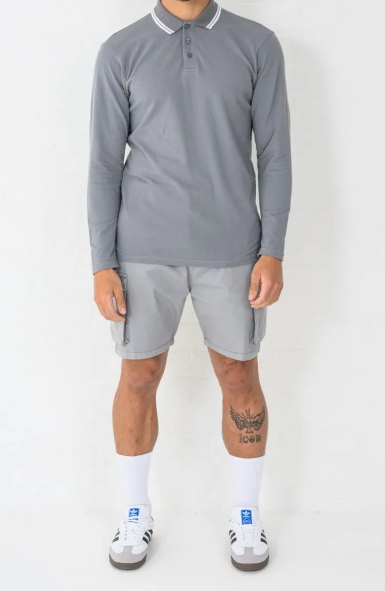 DIEGO POLO SHIRT - LAVA GREY