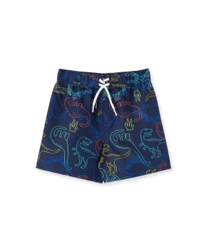 Dino Swim Trunks in Blue