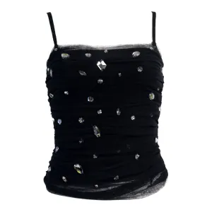 DOLCE & GABBANA BLACK CRYSTAL TOP
