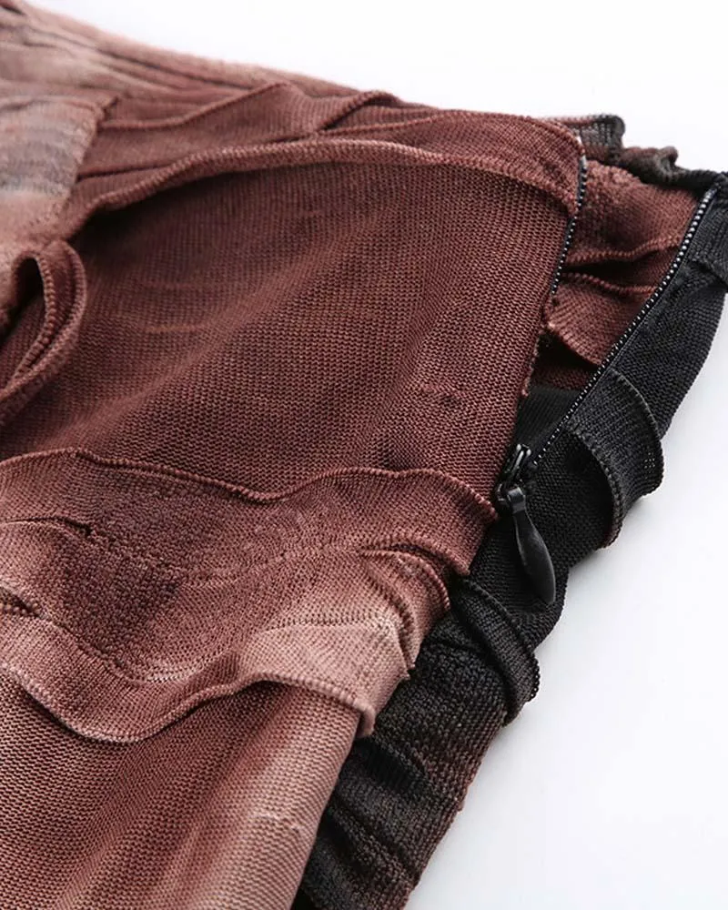 Dune Raider Post-Apocalyptic-Style Maxi Skirt