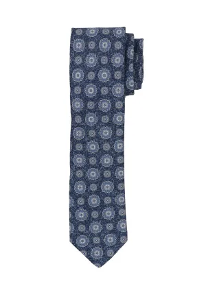 Dusty Medallion Necktie in Light Navy