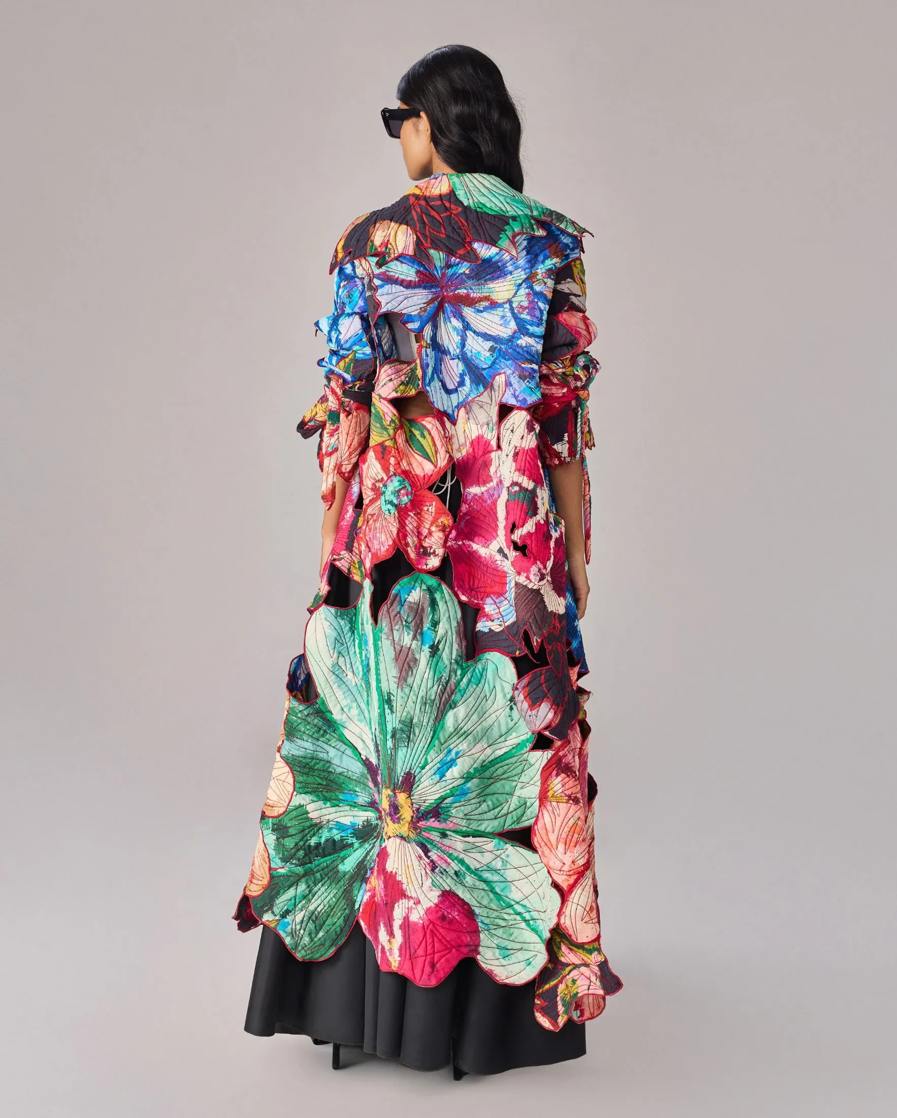 Effie multicolor coat, corset and skirt