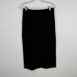 Eileen Fisher Small Pencil Midi Skirt Ribbed Black stretch