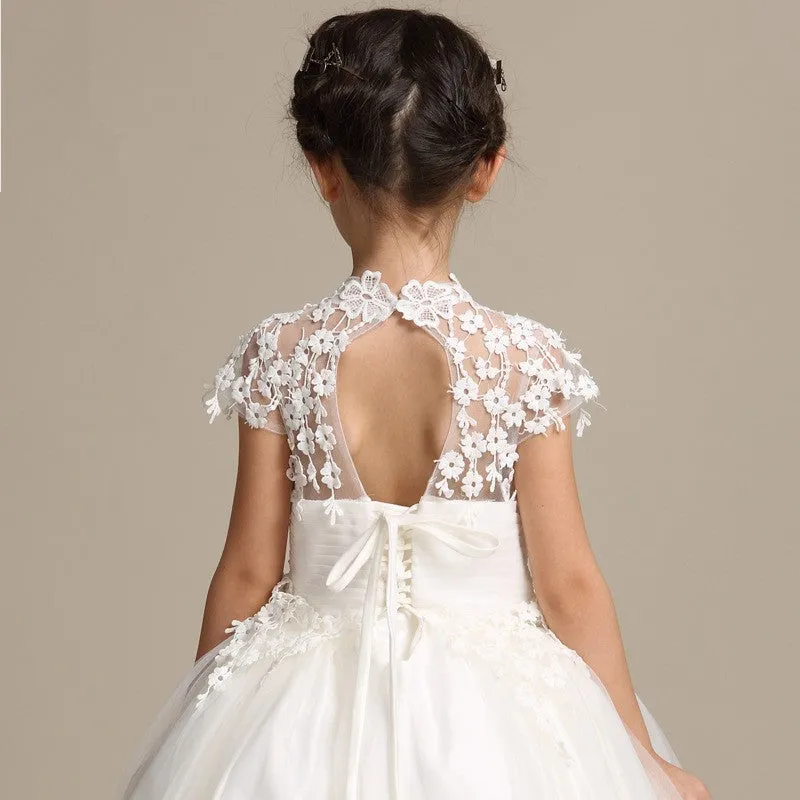 Elegant Flower Girl Dress Long Lace Princess Style