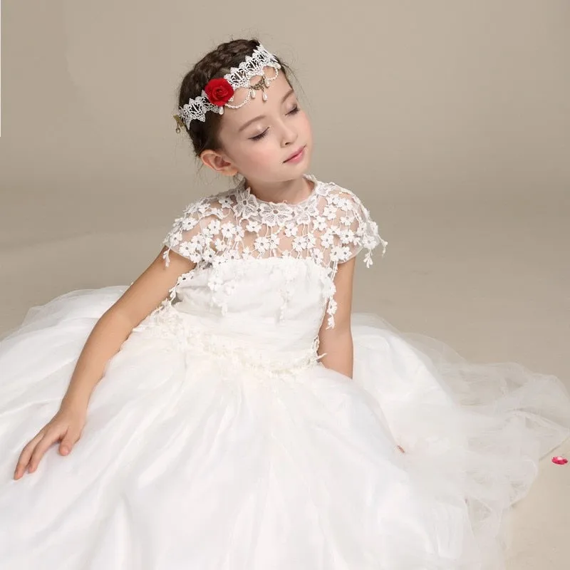 Elegant Flower Girl Dress Long Lace Princess Style