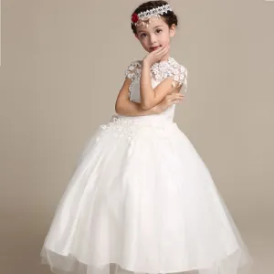 Elegant Flower Girl Dress Long Lace Princess Style