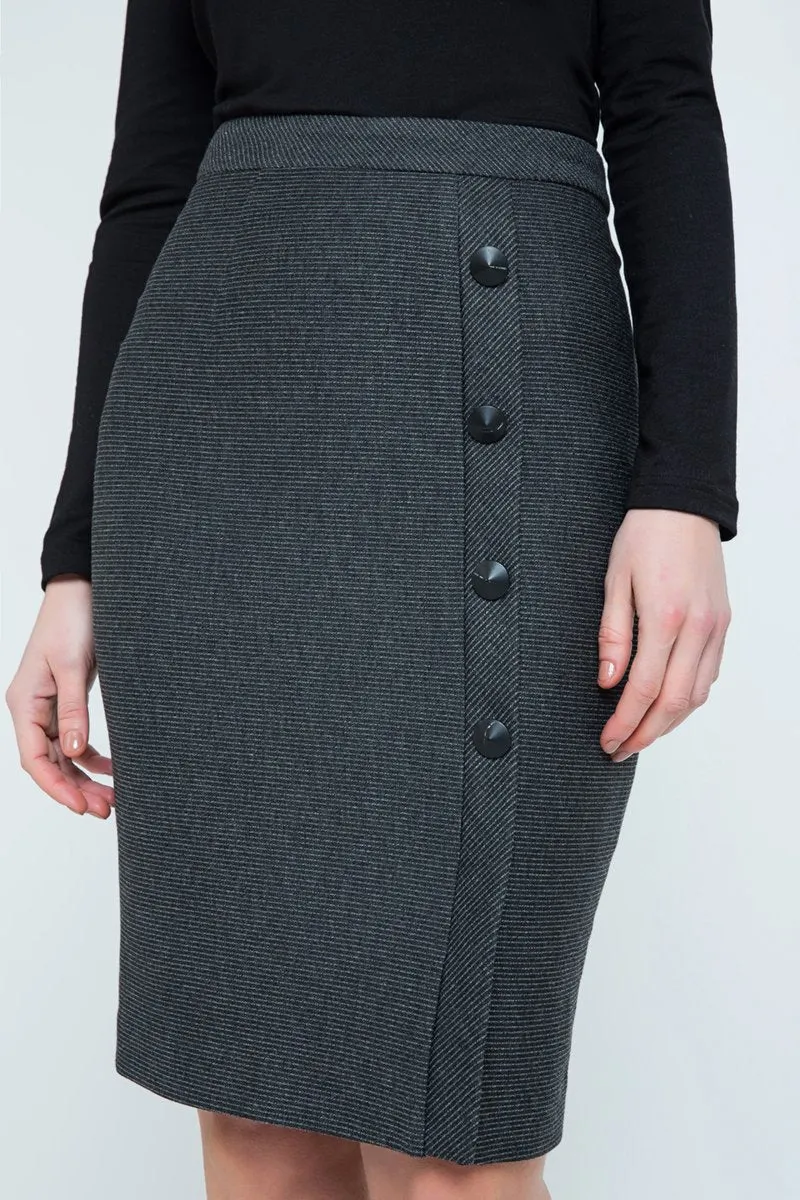 Elegant Stripes Pencil Skirt