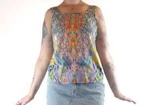 Elm colourful sleeveless scoop neck top size 12