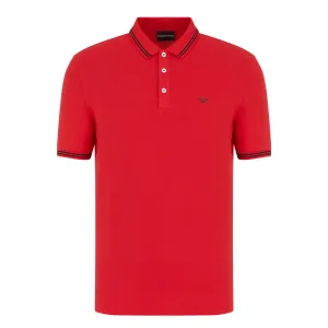 Emporio Armani - Cotton Pique Polo Shirt in Red