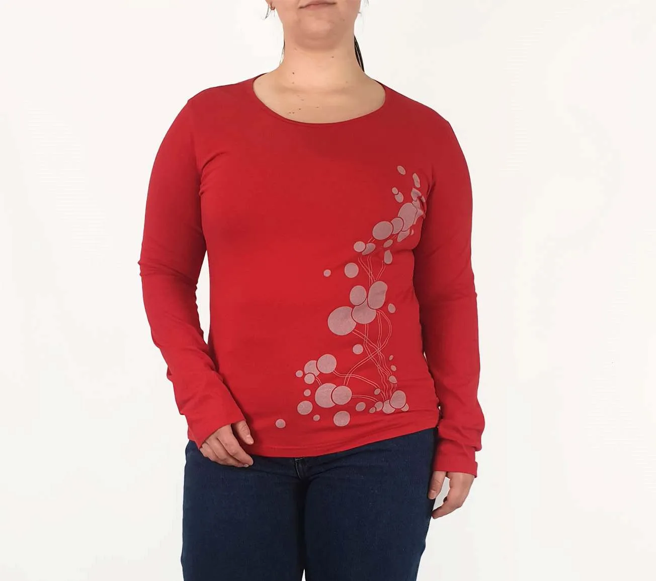 Essaye by Surface Art red print long sleeve top size XL (best fits 14)