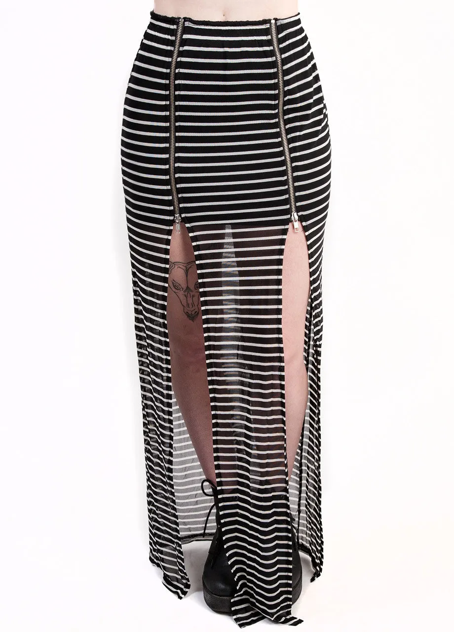 Evil Twin Fall In Line Zip Maxi Skirt