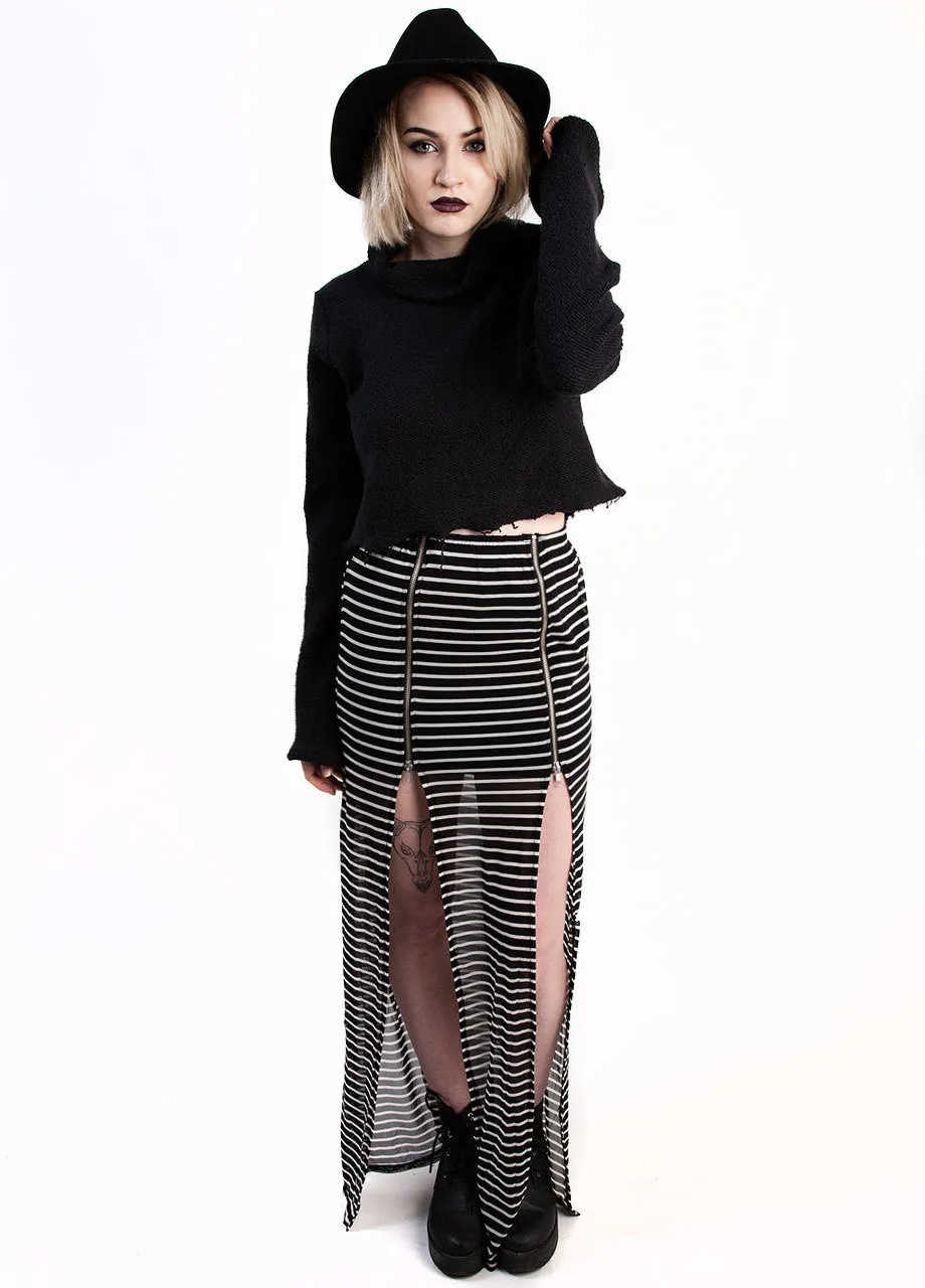Evil Twin Fall In Line Zip Maxi Skirt
