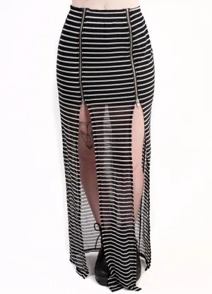 Evil Twin Fall In Line Zip Maxi Skirt