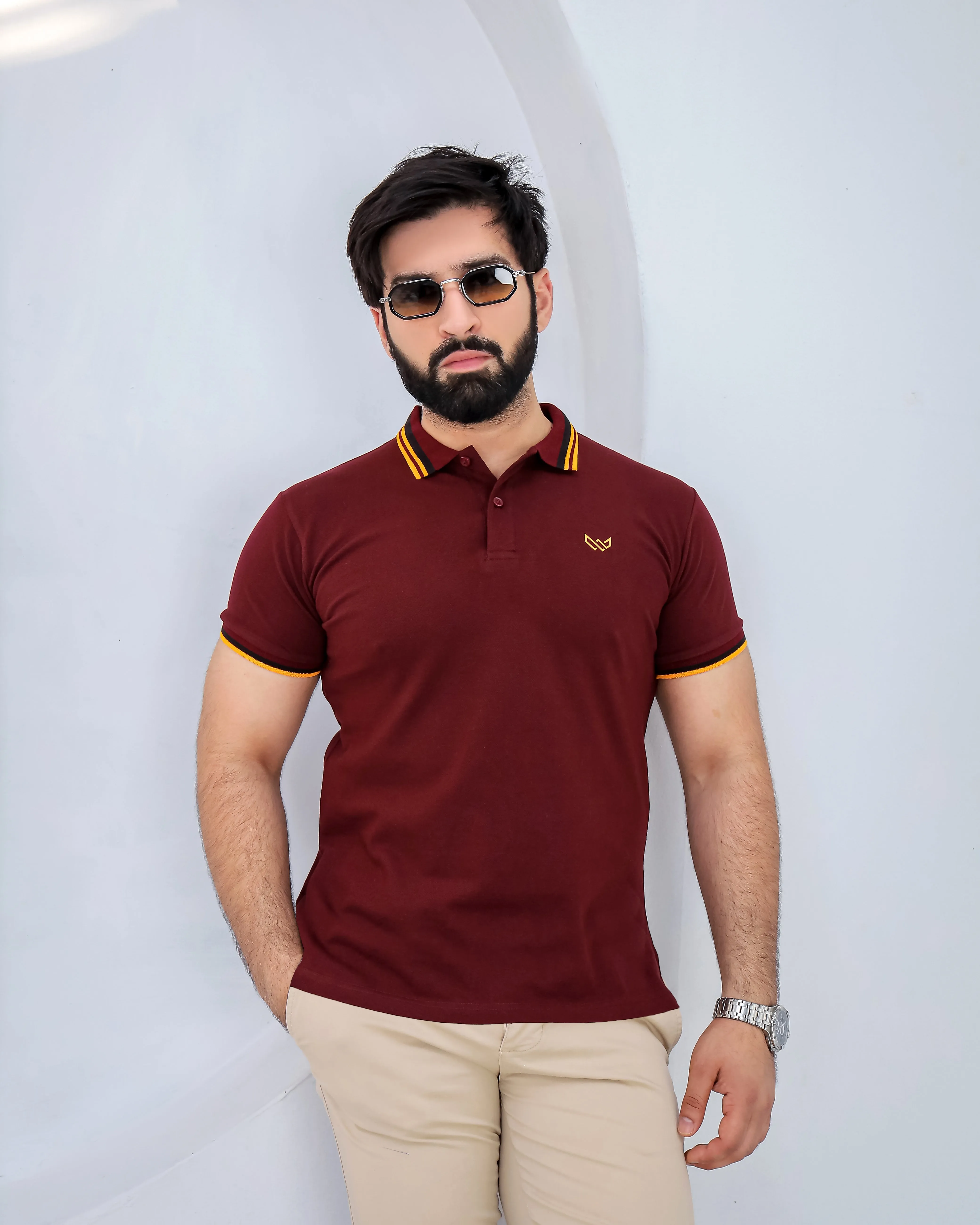 Excellence Maroon Polo - Premium Cotton