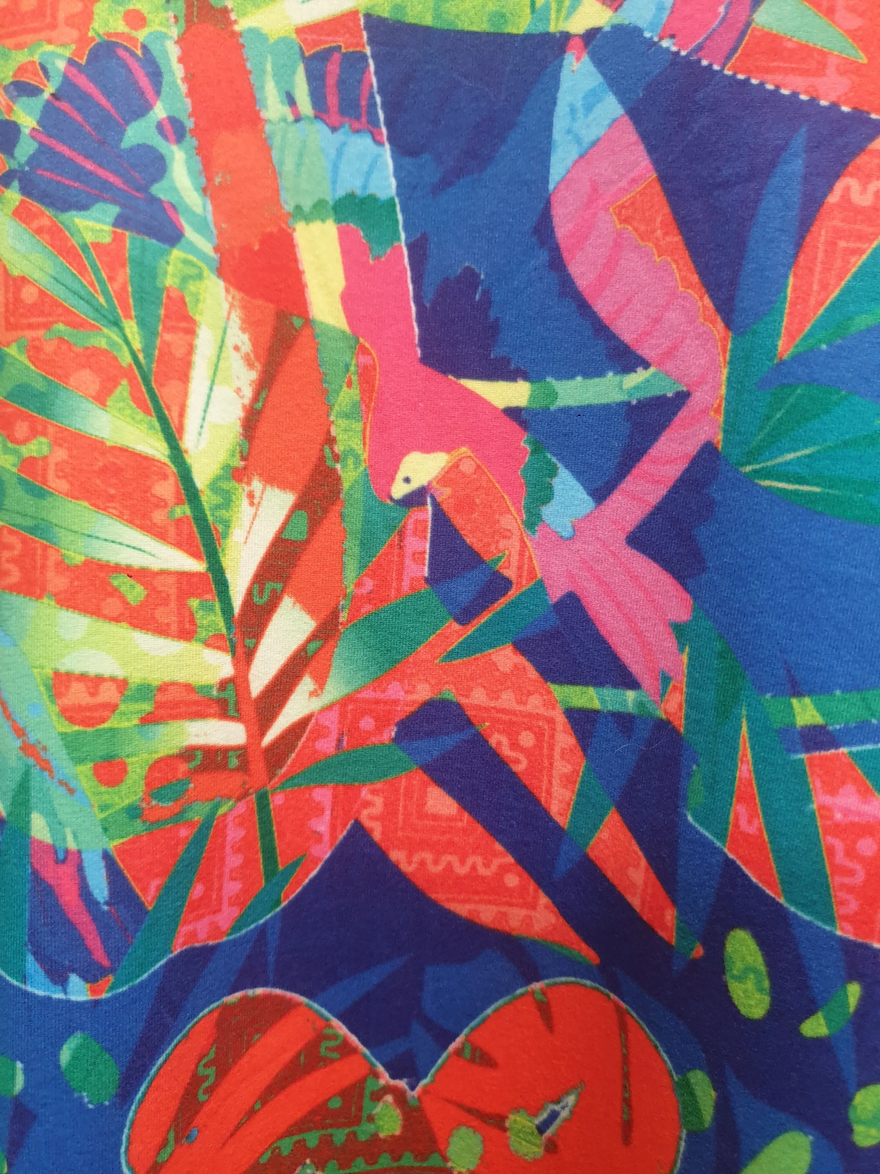 Exotica colourful forest inspired print long sleeve top size XXL