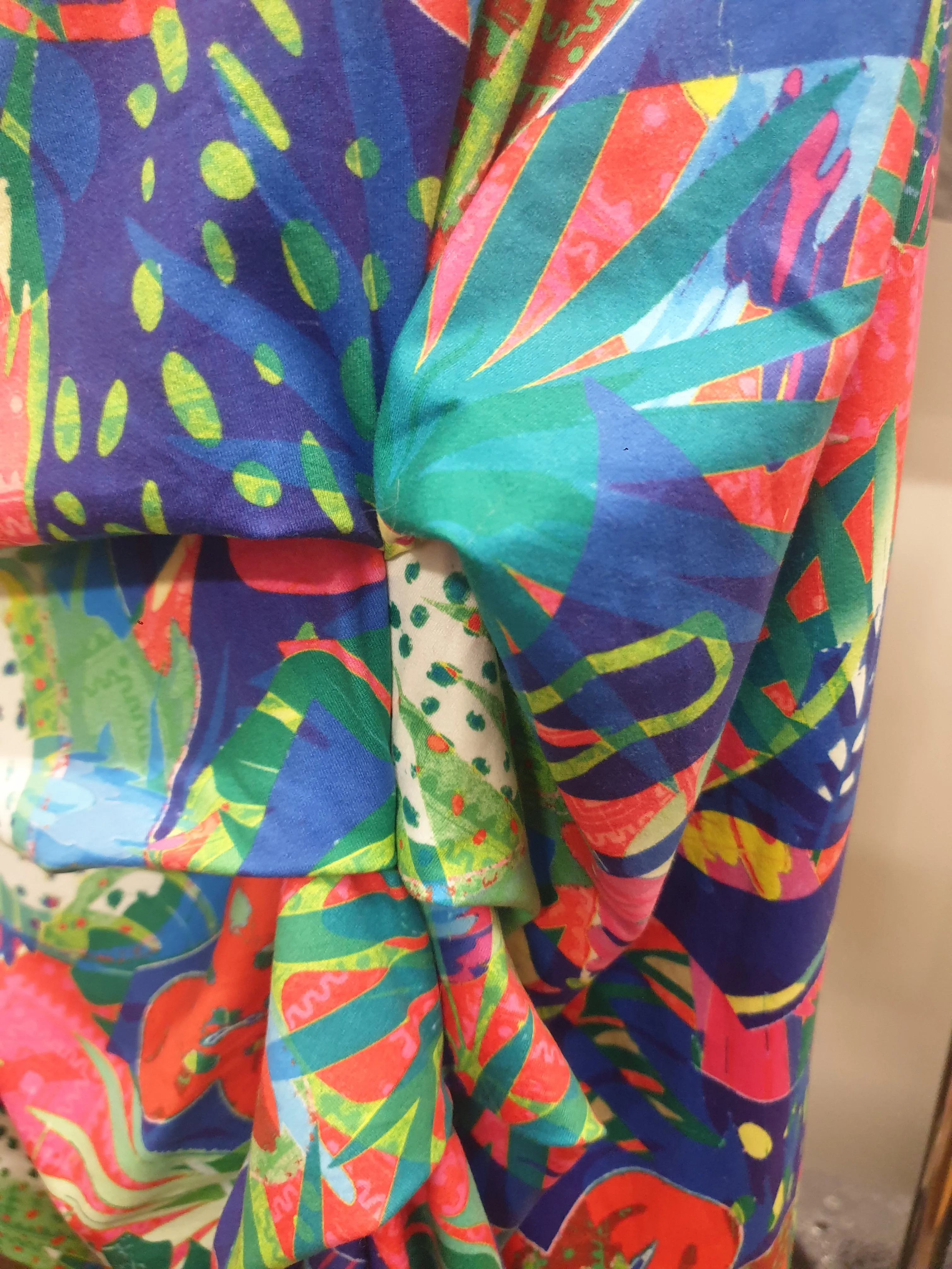 Exotica colourful forest inspired print long sleeve top size XXL