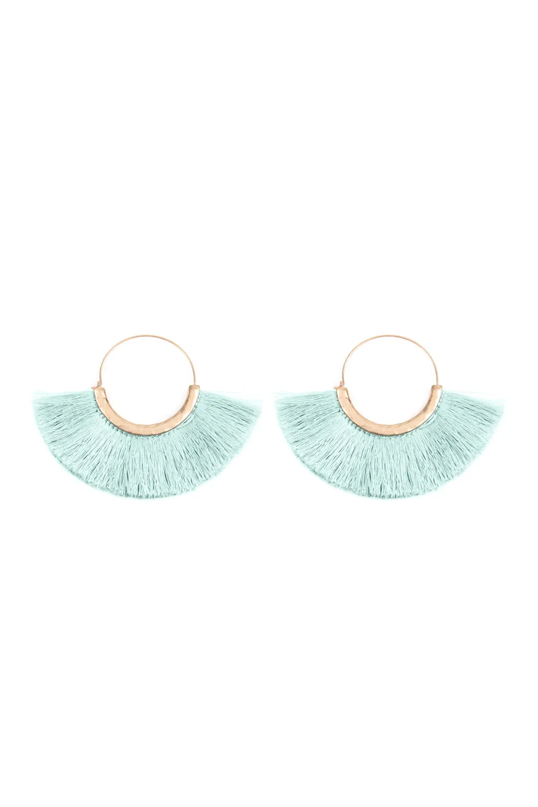 FAN TASSEL HOOP EARRING
