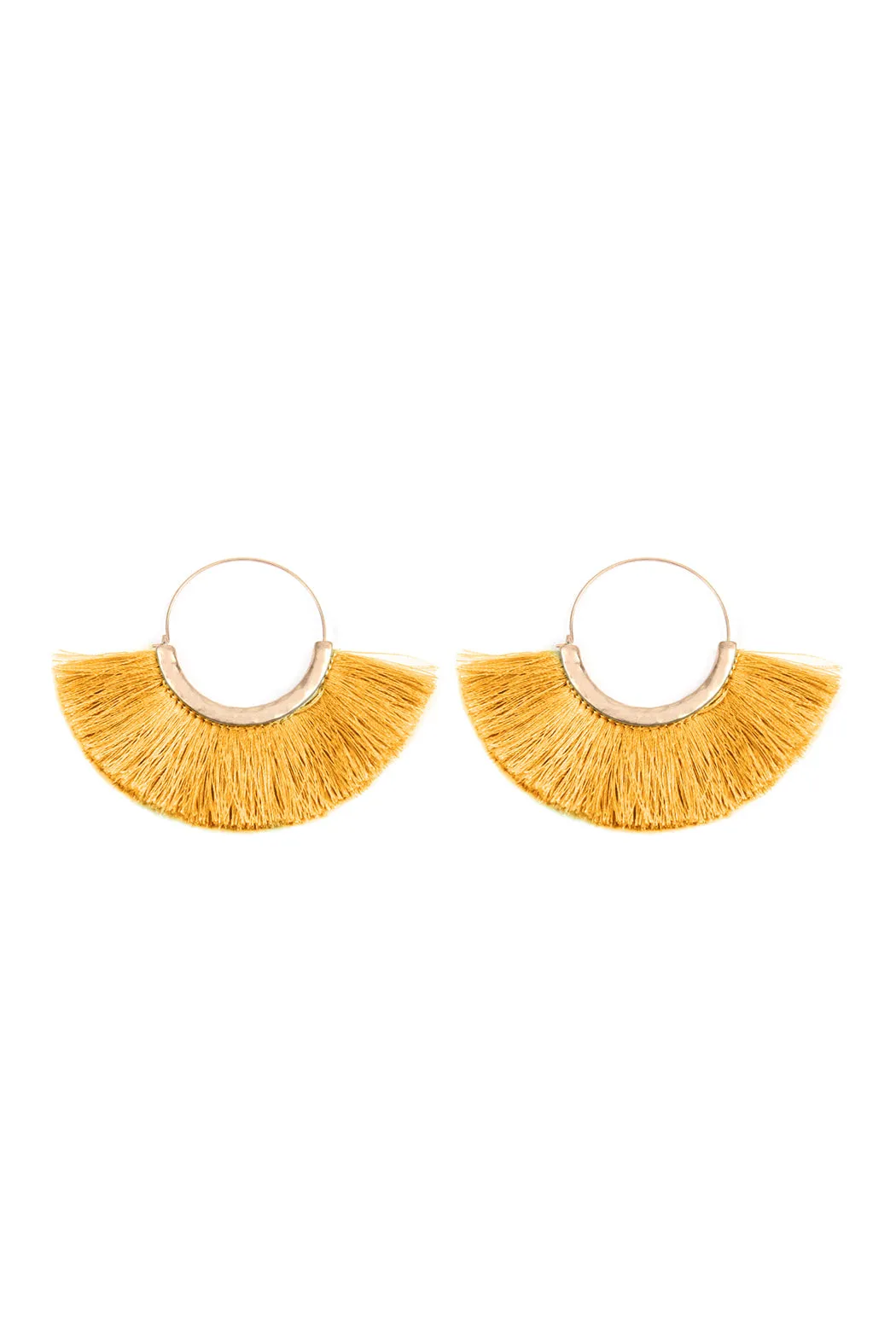 FAN TASSEL HOOP EARRING