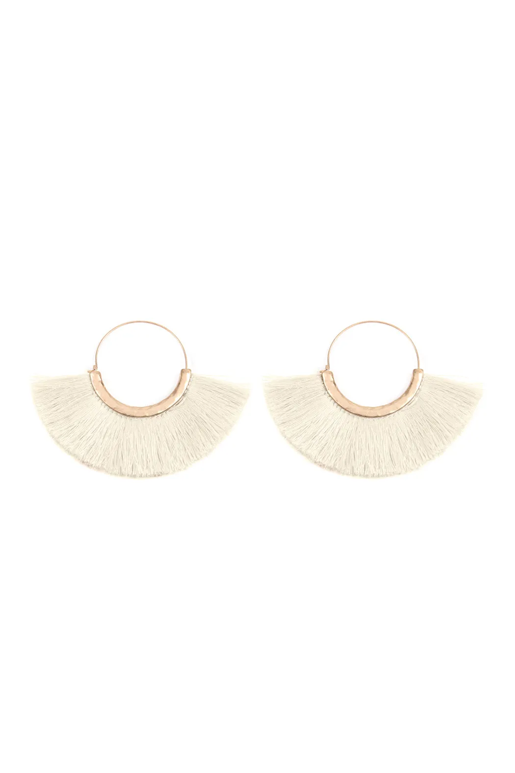 FAN TASSEL HOOP EARRING