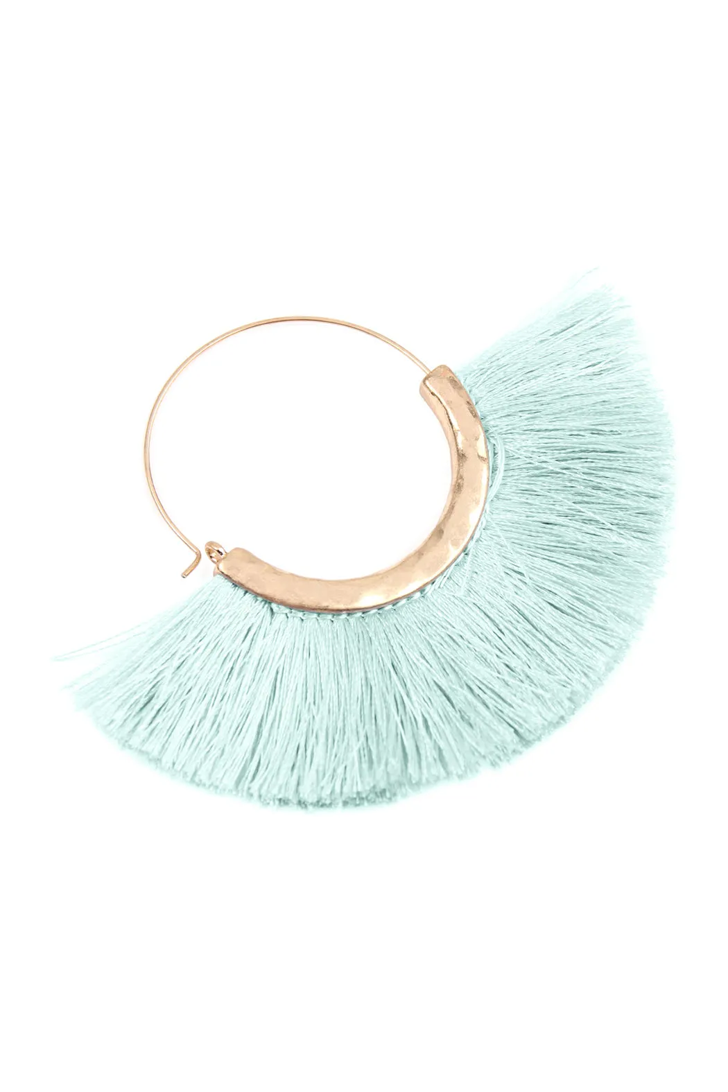 FAN TASSEL HOOP EARRING