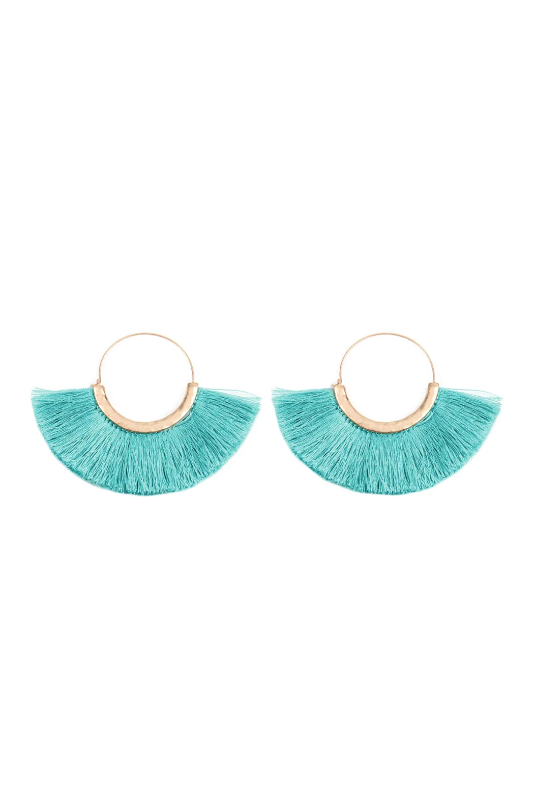 FAN TASSEL HOOP EARRING