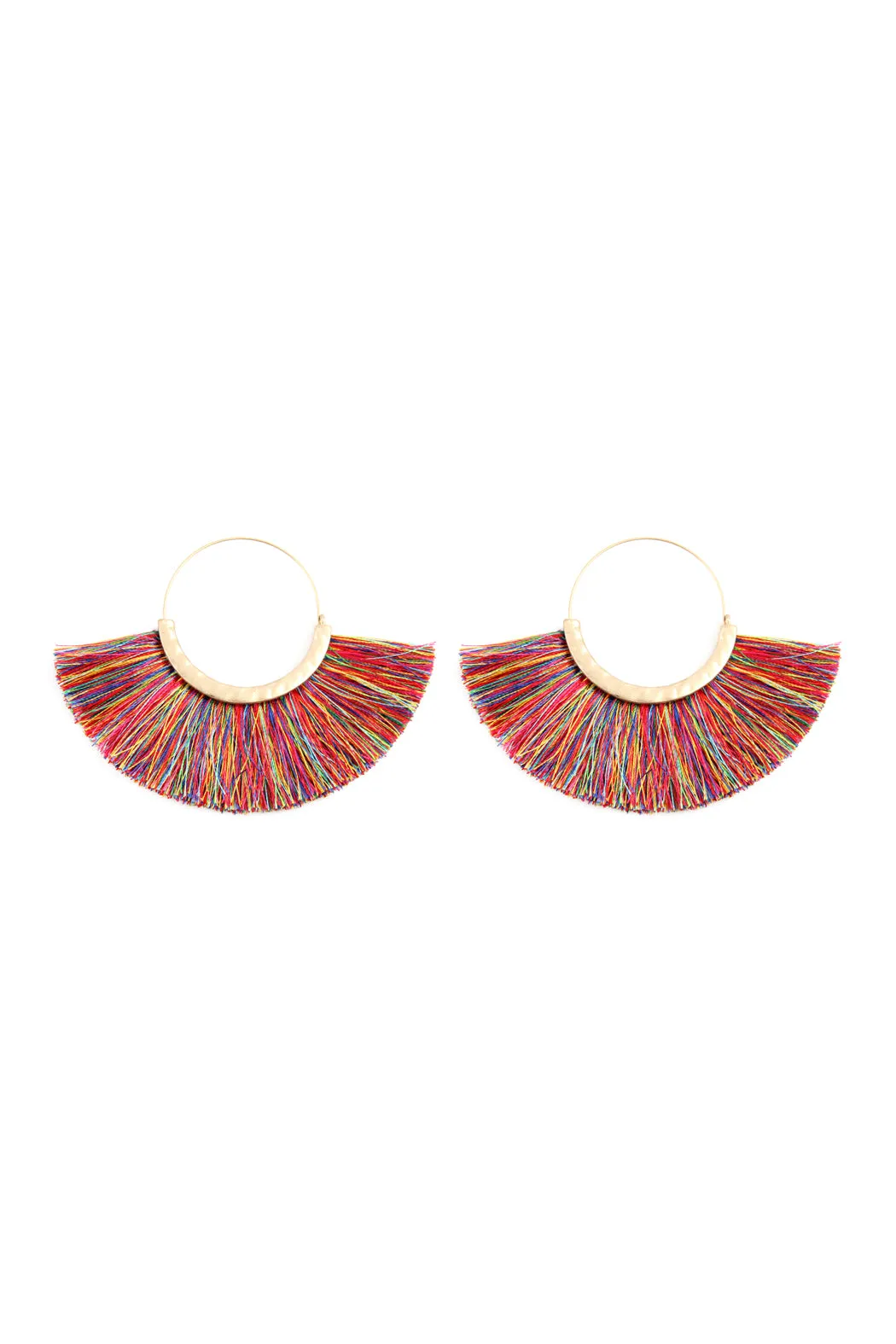 FAN TASSEL HOOP EARRING