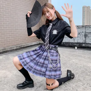 Fashion Summer Women Skirts Japan Style School Pleated Skirts for Girls High Waist Plaid Mini Skirts Women