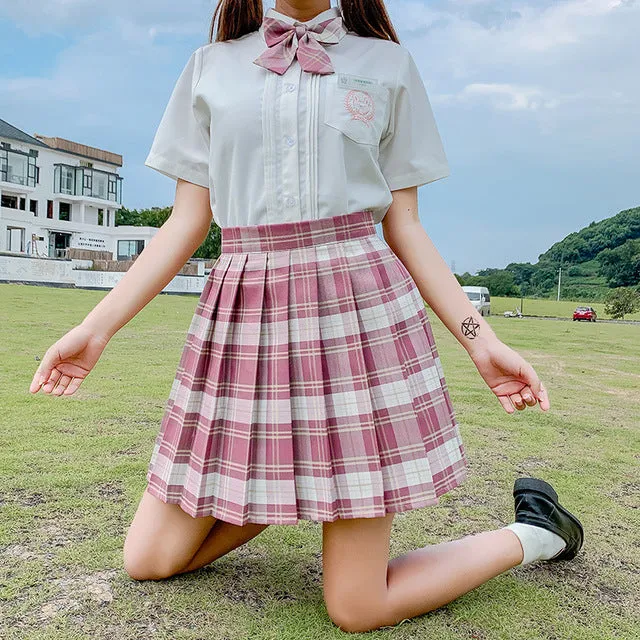 Fashion Summer Women Skirts Japan Style School Pleated Skirts for Girls High Waist Plaid Mini Skirts Women
